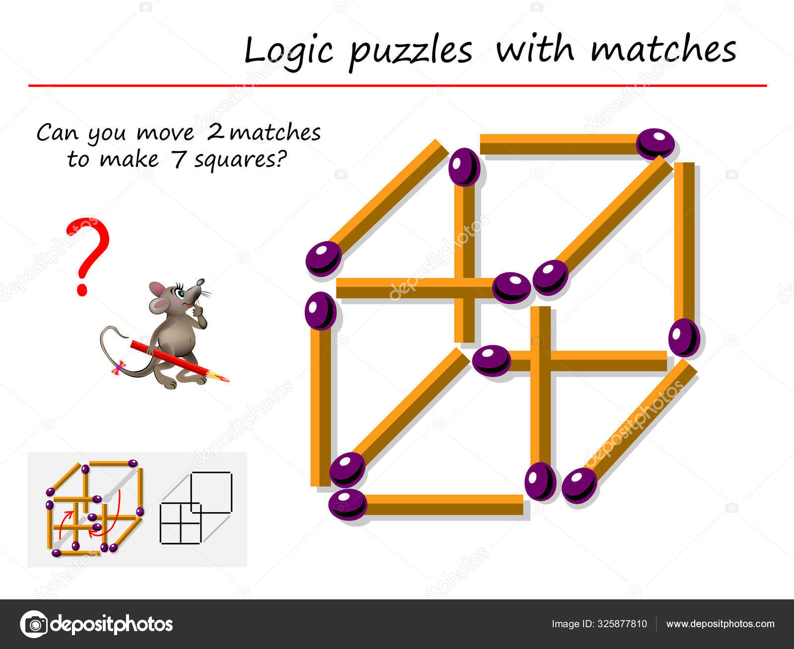 Jogo Quebra Cabeça Lógica Matemática Para Mais Inteligente Resolva Exemplos  imagem vetorial de Nataljacernecka© 383006262