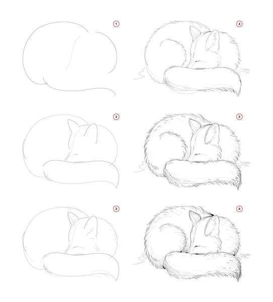 Página Muestra Cómo Aprender Dibujar Una Cabeza Dragones Creación Paso  Vector de Stock de ©Nataljacernecka 623267132