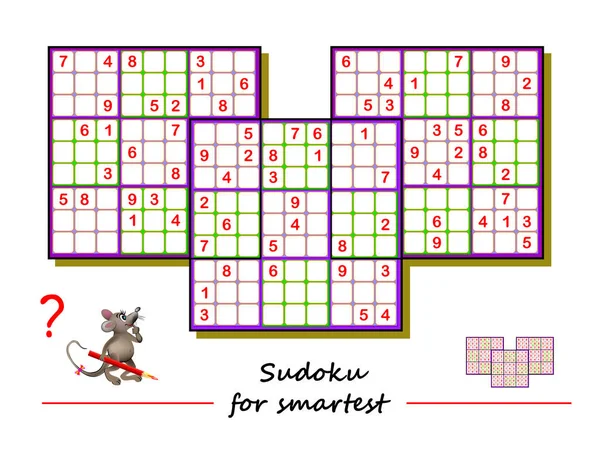 Puzzle Sudoku Grande Taille Niveau Difficile Jeu Logique Pour Enfants — Image vectorielle