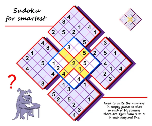 Logic Sudoku Jogo Puzzle Para Crianças Adultos Escreva Números Lugares — Vetor de Stock