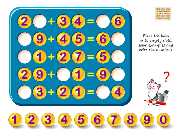 Jeu Puzzle Logique Pour Enfants Adultes Placez Les Boules Dans — Image vectorielle