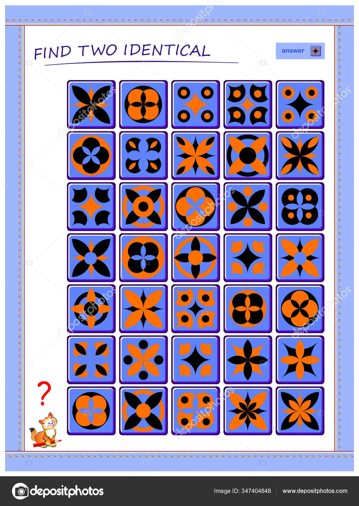 Jogo De Quebra-cabeça Lógico Para Crianças E Adultos. Encontre A