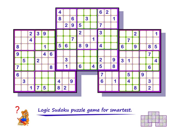 Logic Sudoku Game for Children and Adults. Big Size Puzzle with 4 Squares,  Difficult Level Stock Vector - Illustration of drawn, draw: 227362687