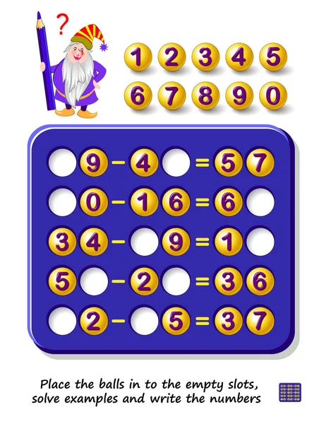 Logická Puzzle Hra Pro Děti Dospělé Umístěte Kuličky Prázdných Slotů — Stockový vektor
