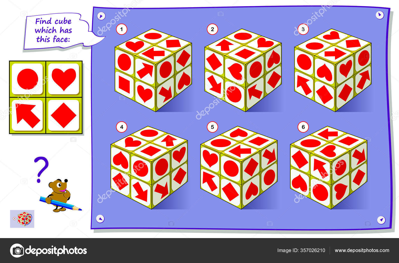 How Many Cubes Are There Brain Test Stock Illustration - Download