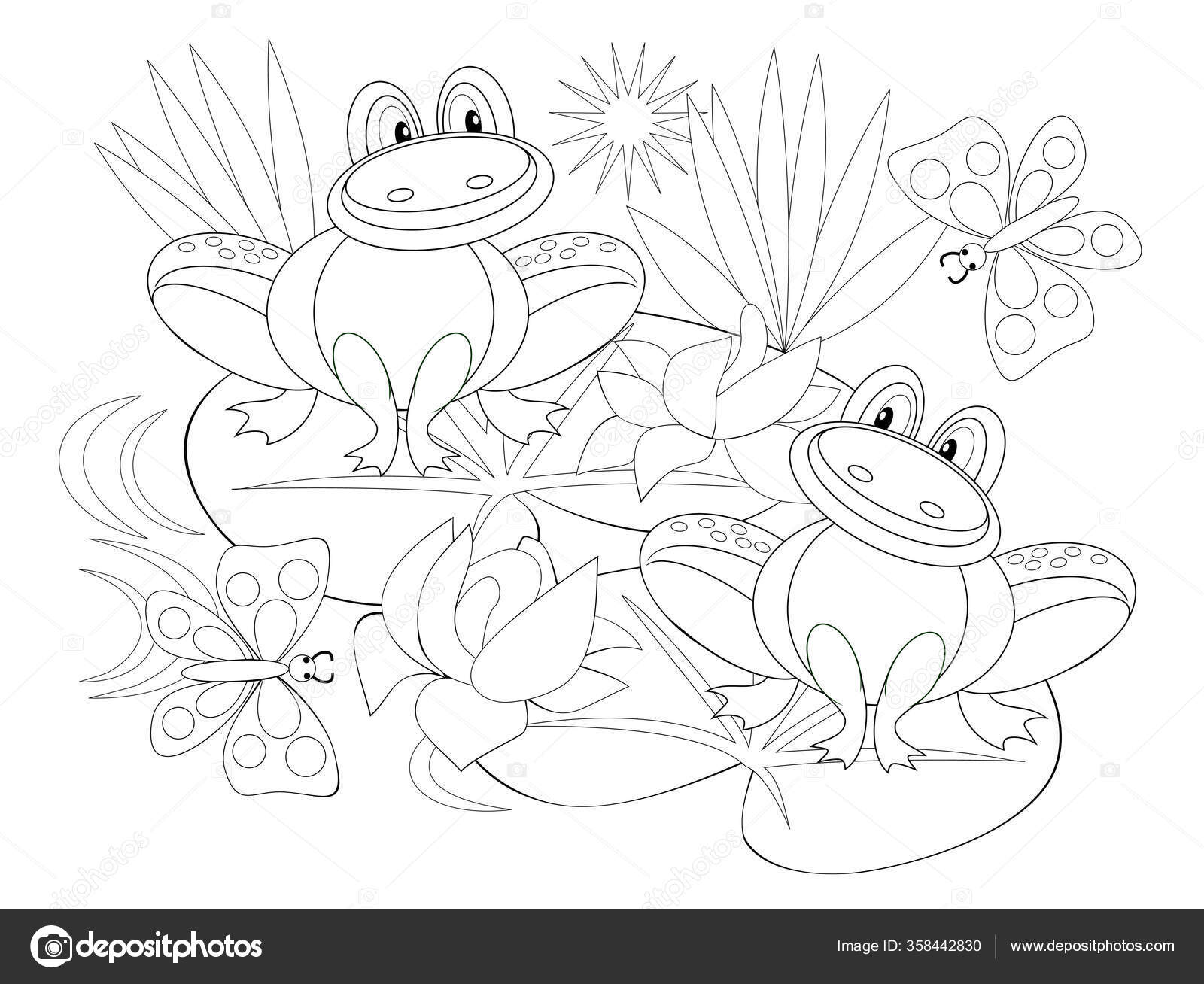 Vetor de ilustração de página para colorir de desenho de cobra bonito para  livro de colorir para crianças