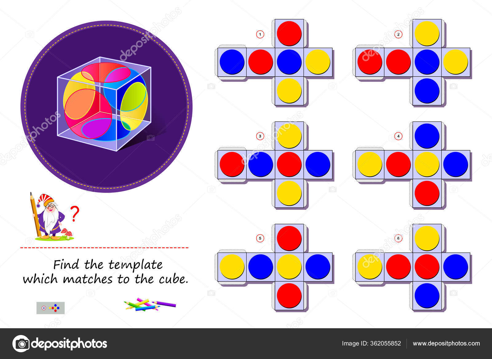 Jogo de quebra-cabeça para crianças. peças de quebra-cabeças. planilha de  cores.