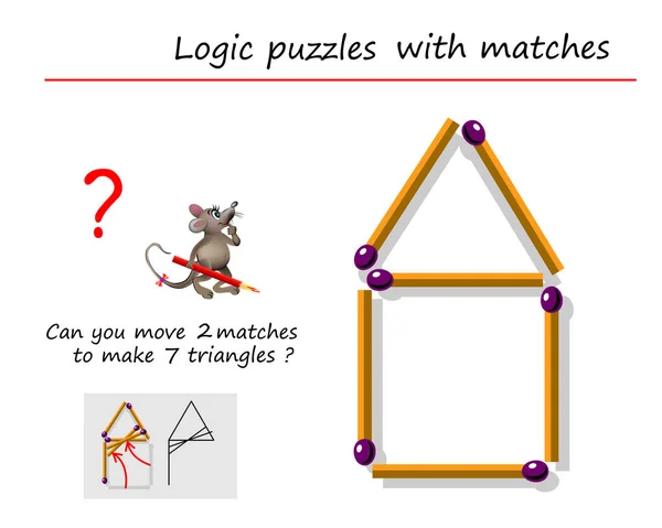 Lógica Juego Puzzle Con Partidos Para Niños Adultos Puedes Mover — Archivo Imágenes Vectoriales