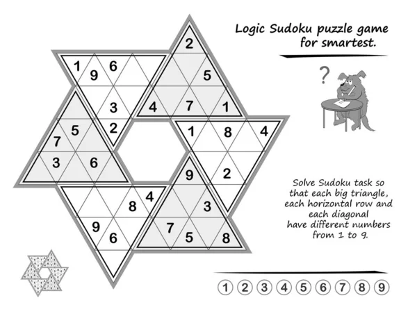 Çocuklar Yetişkinler Için Mantıksal Bulmaca Oyunu Sudoku Çöz Her Büyük — Stok Vektör