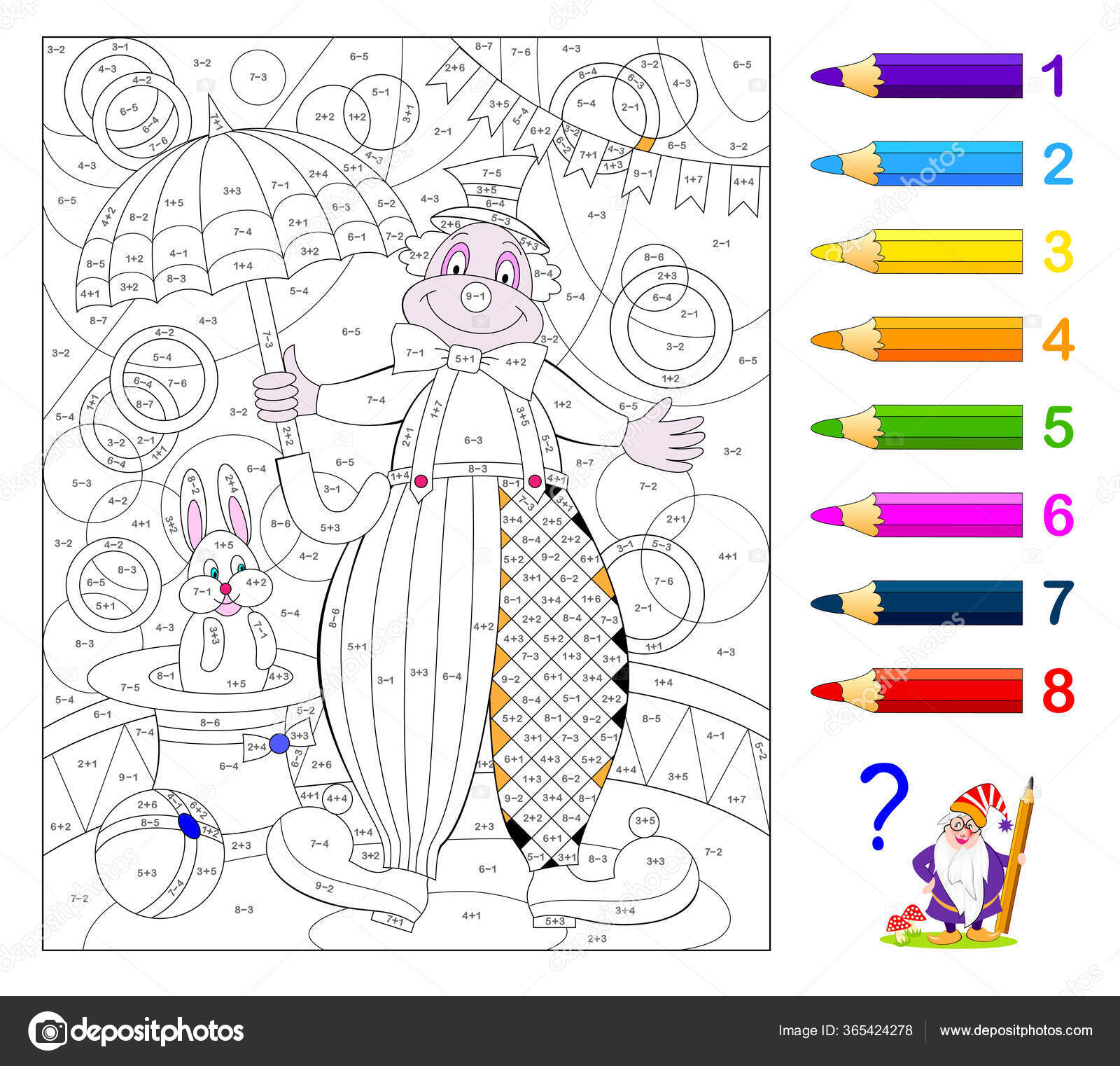 Exercício Para Crianças Com Divisão Por Número 2. Pintar a Ilustração.  Página Educativa Para O Livro De Bebês Da Matemática. Impri Ilustração do  Vetor - Ilustração de brinquedo, livro: 221337793