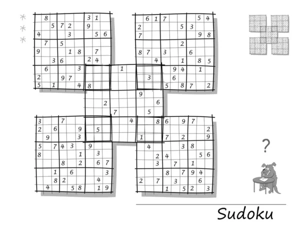 Logic Sudoku Game for Children and Adults. Big Size Puzzle with 4 Squares,  Difficult Level Stock Vector - Illustration of drawn, draw: 227362687