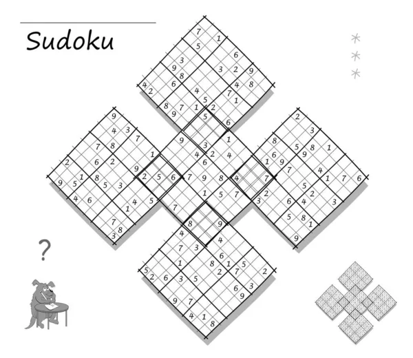 Logic Sudoku Game for Children and Adults. Big Size Puzzle with 4 Squares,  Difficult Level Stock Vector - Illustration of drawn, draw: 227362687