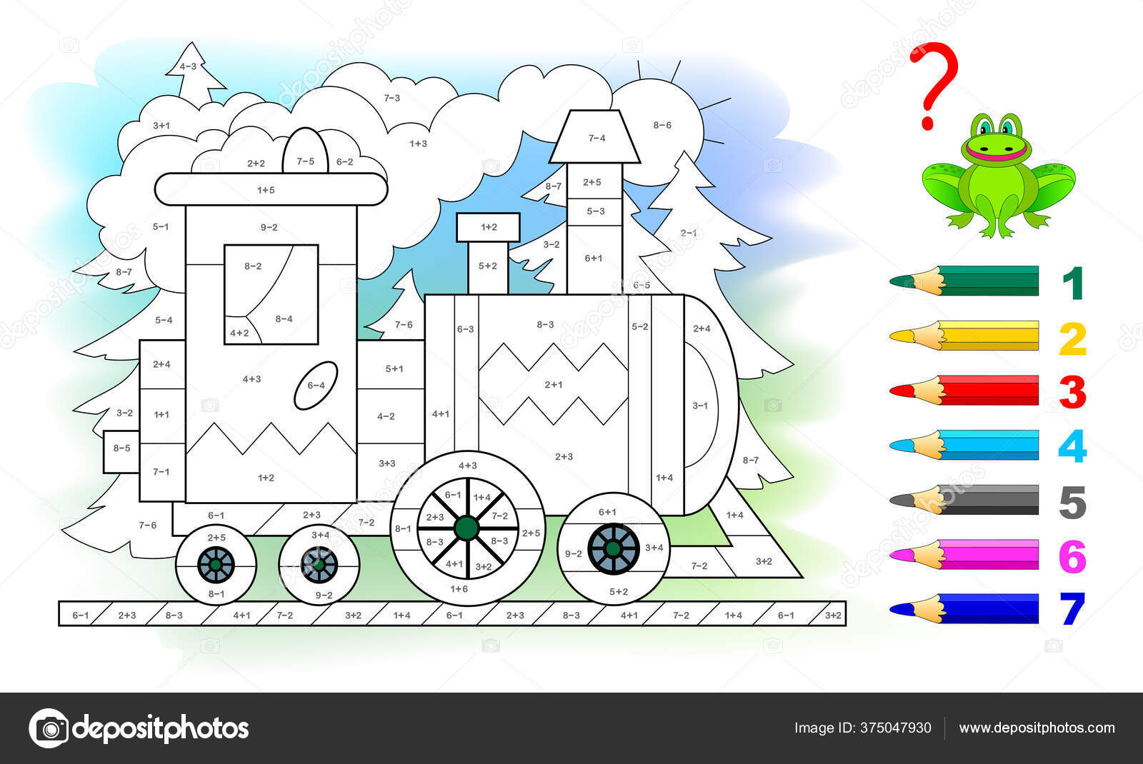 Exercício Para Crianças Com Divisão Por Número 2. Pintar a Ilustração.  Página Educativa Para O Livro De Bebês Da Matemática. Impri Ilustração do  Vetor - Ilustração de brinquedo, livro: 221337793