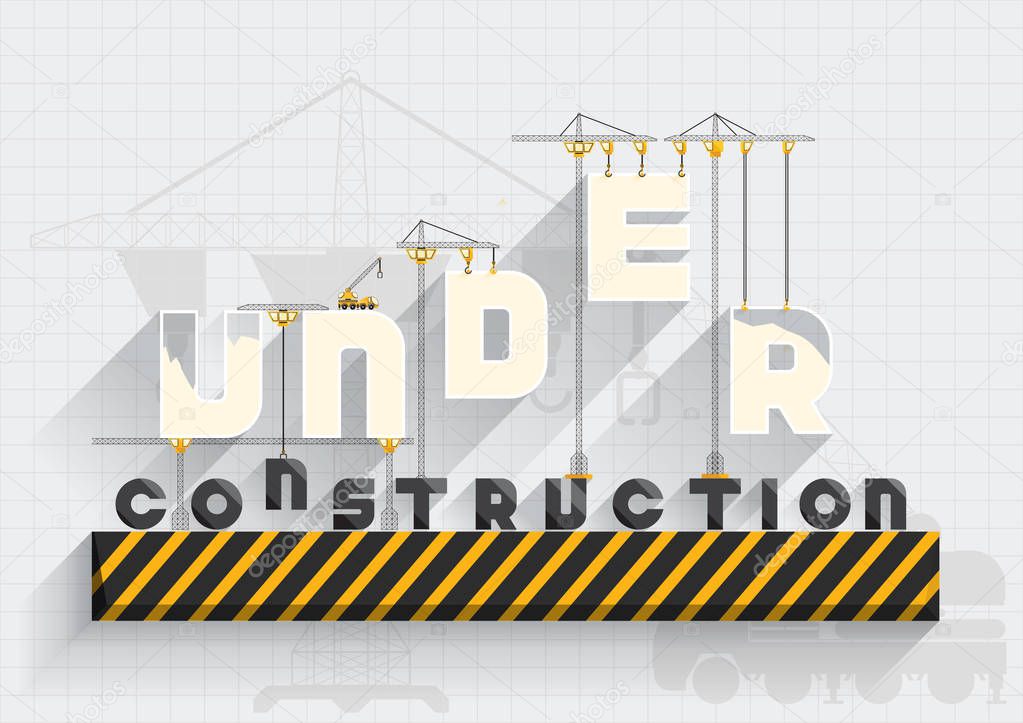 Under construction flat design vector illustration