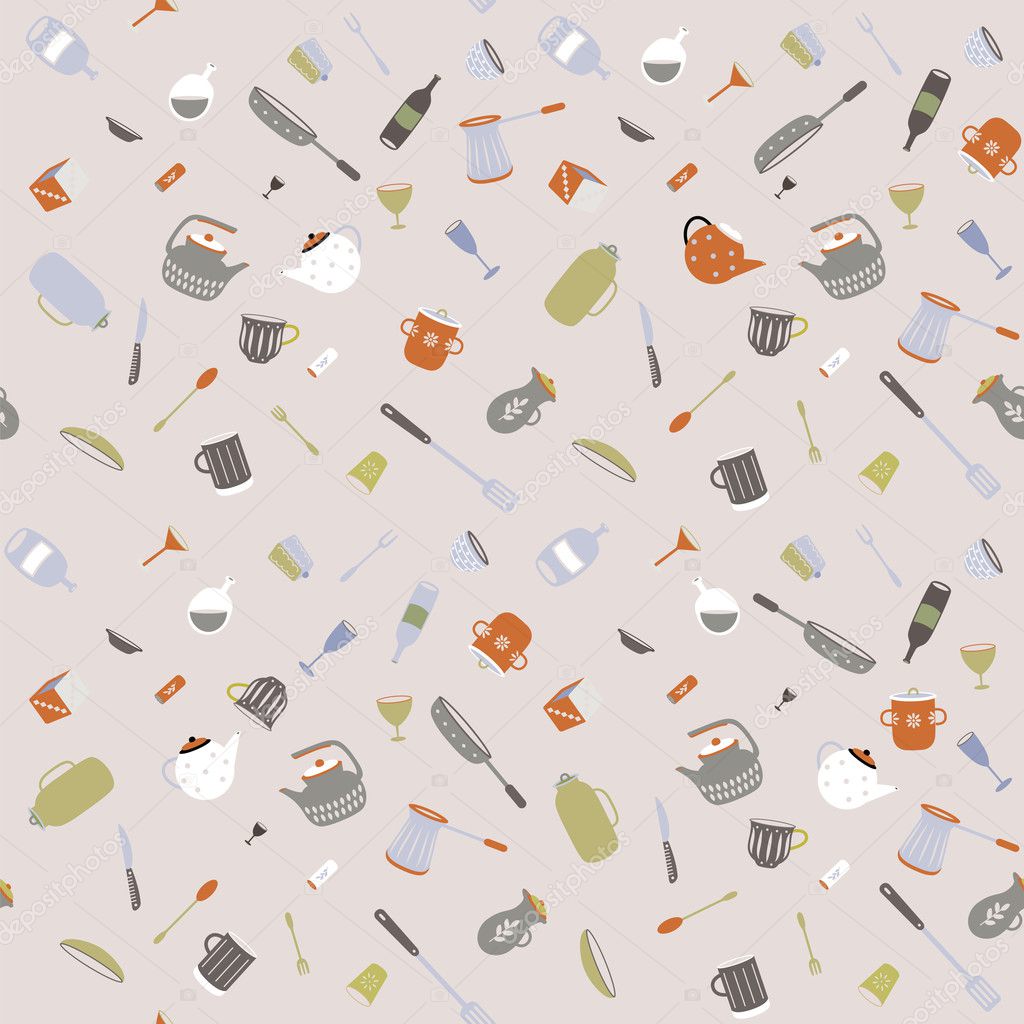 フラットウェア パターン ヴィンテージキッチン用品繊維 マルチカラーのポスター 食器の色 ストックベクター C Grebeshkov Ruslan フラットウェア パターン ヴィンテージキッチン用品繊維 マルチカラーのポスター 食器の色 ストックベクター C Grebeshkov Ruslan