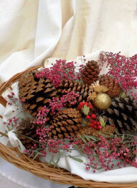 Ananas ve çilek ile Noel ve yeni yıl kartı