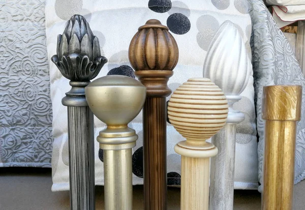 Modern Knobs Curtain Rods — Stock Photo, Image