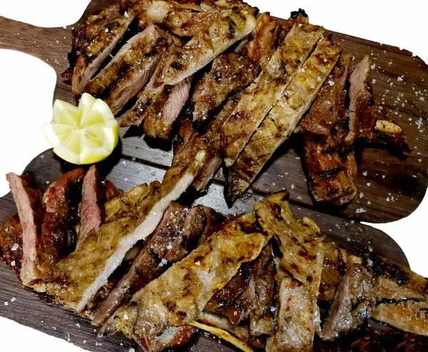 Mesas Con Carne Cerdo Recién Asada — Foto de Stock