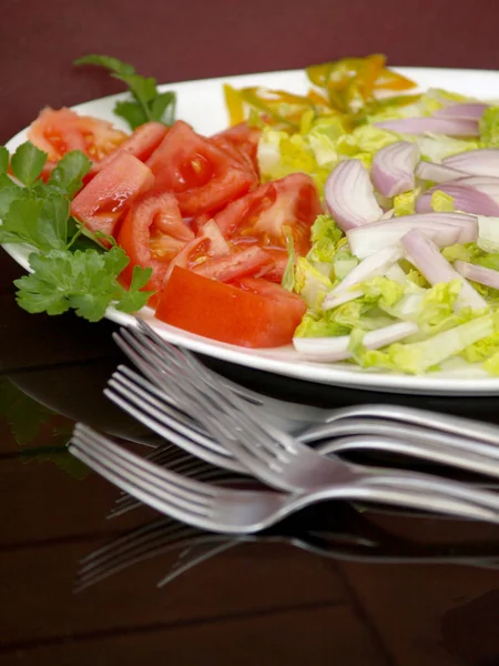 Groente Salade Vorken — Stockfoto