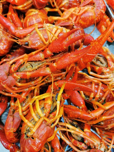 Caranguejos Cozidos Mercado Dos Peixes — Fotografia de Stock