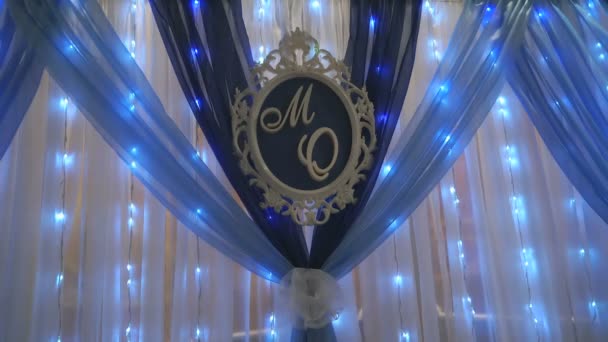 Decoración de boda. Nombre Cartas de pareja casada — Vídeo de stock