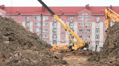 Ekskavatör, inşaat vinç iş İnşaat