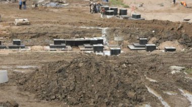 Büyük bina kompleksinin büyük inşaatı