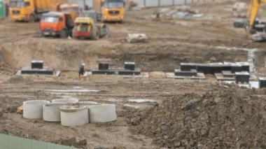 Büyük bina kompleksinin büyük inşaatı