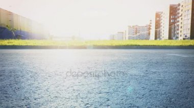 Kaykaycı çocuk kaykay üzerinde metrelik Close-Up