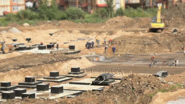 Gran construcción de gran complejo de edificios — Vídeo de stock