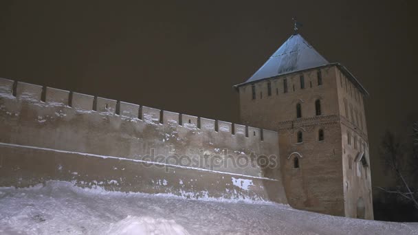 Kremlin de Veliky Novgorod en hiver, Russie — Video