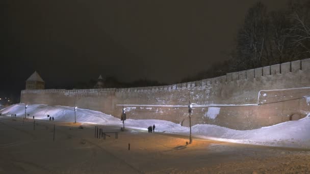 Cremlino di Veliky Novgorod in inverno, Russia — Video Stock