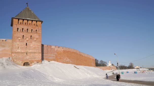 Kremlin de Veliky Novgorod en hiver, Russie — Video