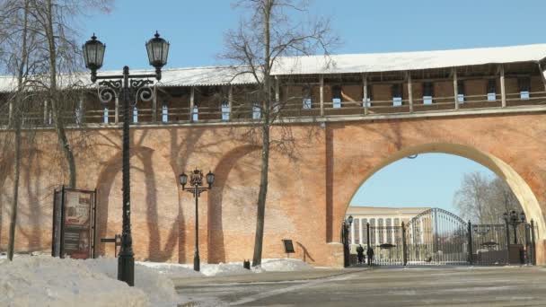 Kreml Veliky Novgorod télen, Oroszország — Stock videók