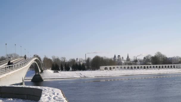 Yaroslav binnenplaats in Veliky Novgorod, Rusland — Stockvideo