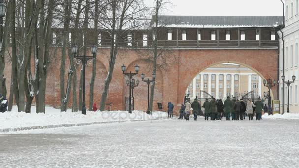 Кремль Великого Новгорода зимой, Россия — стоковое видео