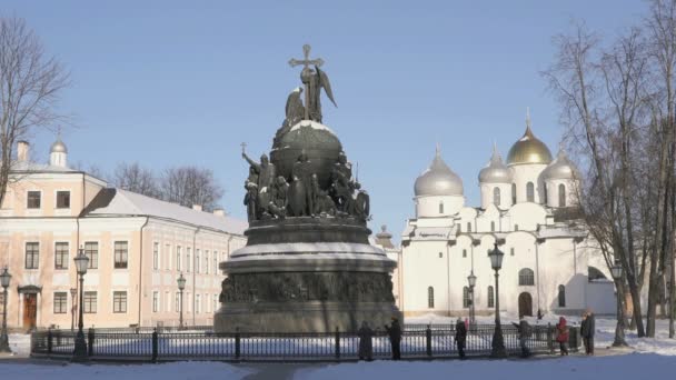 Monumento del Millennio della Russia a Veliky Novgorod — Video Stock