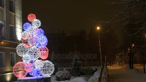 Ajunul Anului Nou - Pomul de Crăciun LED — Videoclip de stoc