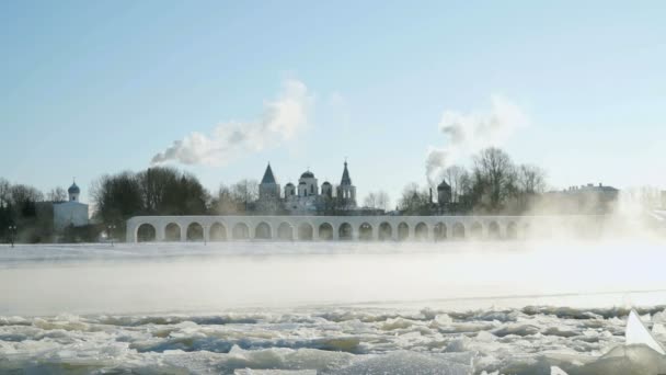 Yaroslav binnenplaats in Veliky Novgorod, Rusland — Stockvideo