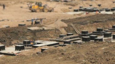 Büyük bina kompleksinin büyük inşaatı