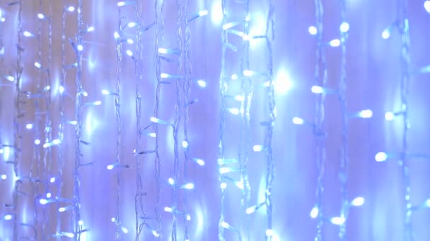 Luces led blancas para celebraciones de boda en interiores — Vídeo de stock