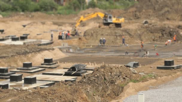 Gran construcción de gran complejo de edificios — Vídeo de stock