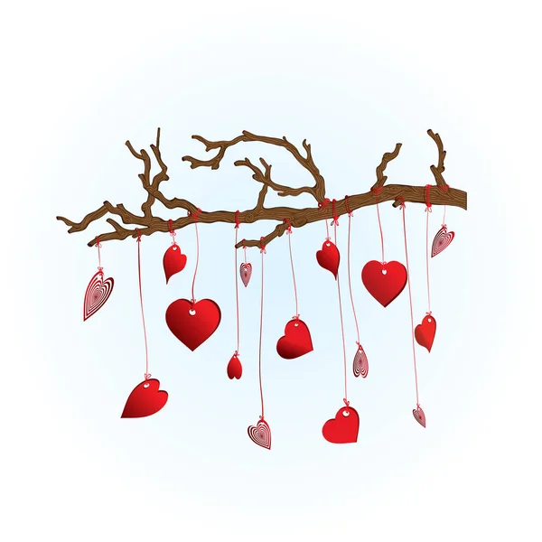 Illustration Rotes Herz Grafiken Baum Liebe — Stockvektor