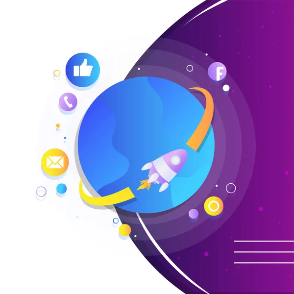 template web banner modern design gradient stylish social media world