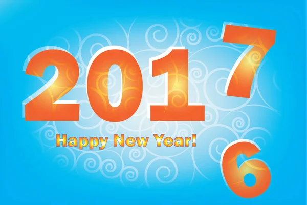 Ano Novo 2017 está chegando. Feliz Ano Novo 2017 substituir 2016 ano. Fundo azul — Vetor de Stock