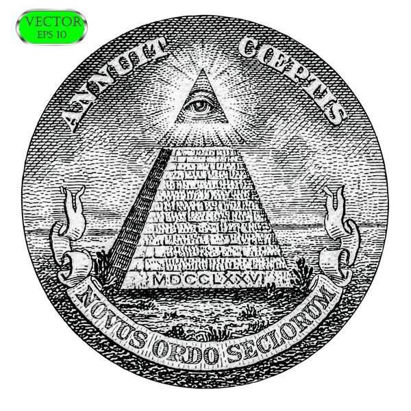 All Seeing eye of the new world order. Vector illustration