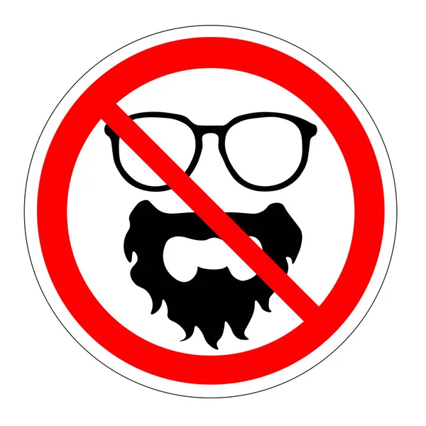 Prohíbe las gafas de barba. Prohibición de accesorios de señalización. Ilustración vectorial — Archivo Imágenes Vectoriales