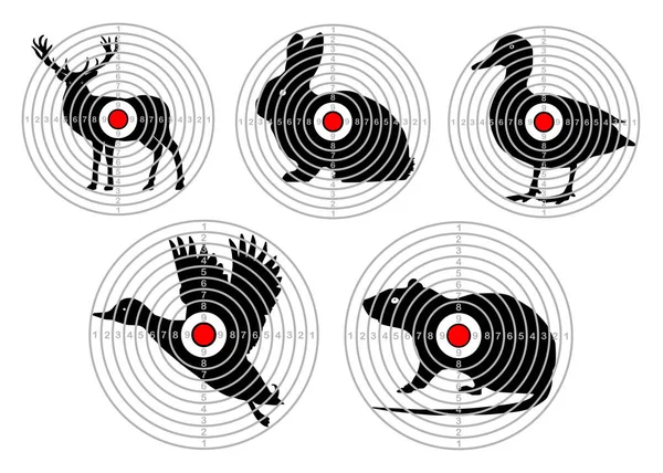 Set targets for animal shooting. Training hunting. vector — Stock Vector