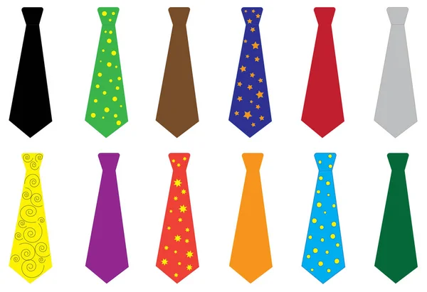 Set of ties, vector illustration — Stock Vector