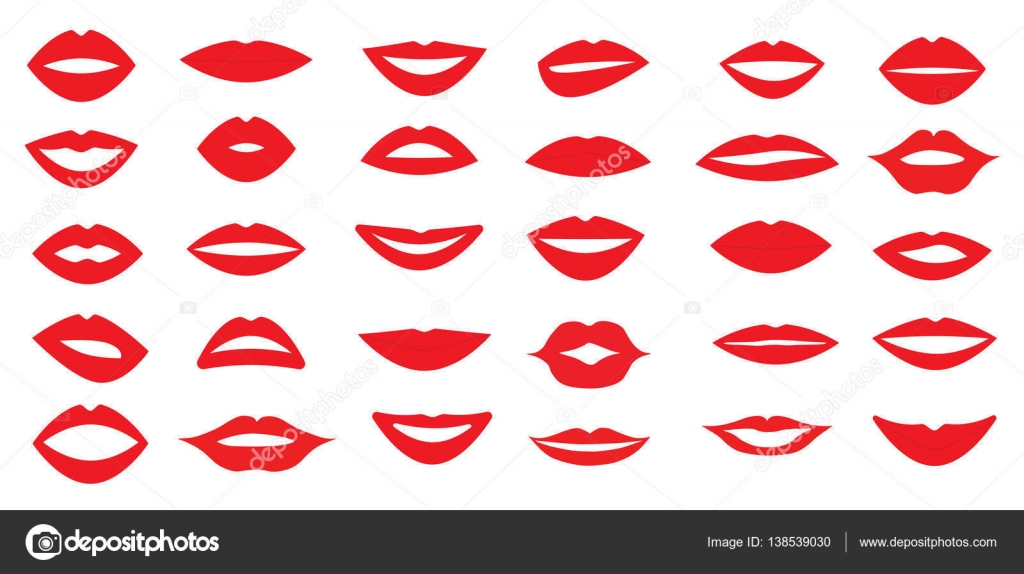 Красные губы в векторе Красные губы в векторе
